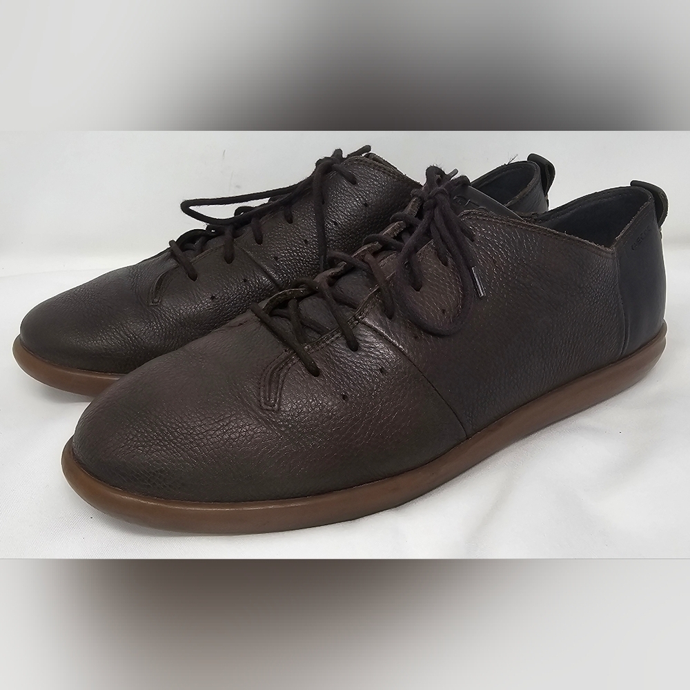 Geox Men's Dk Coffee New Do B Pure Leather Casual Shoes Size EUR 41 US 8